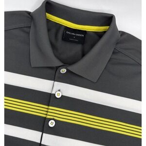 Galvin Green Polo Shirt Men Small Black Stripe Ventil8 Golf Performance